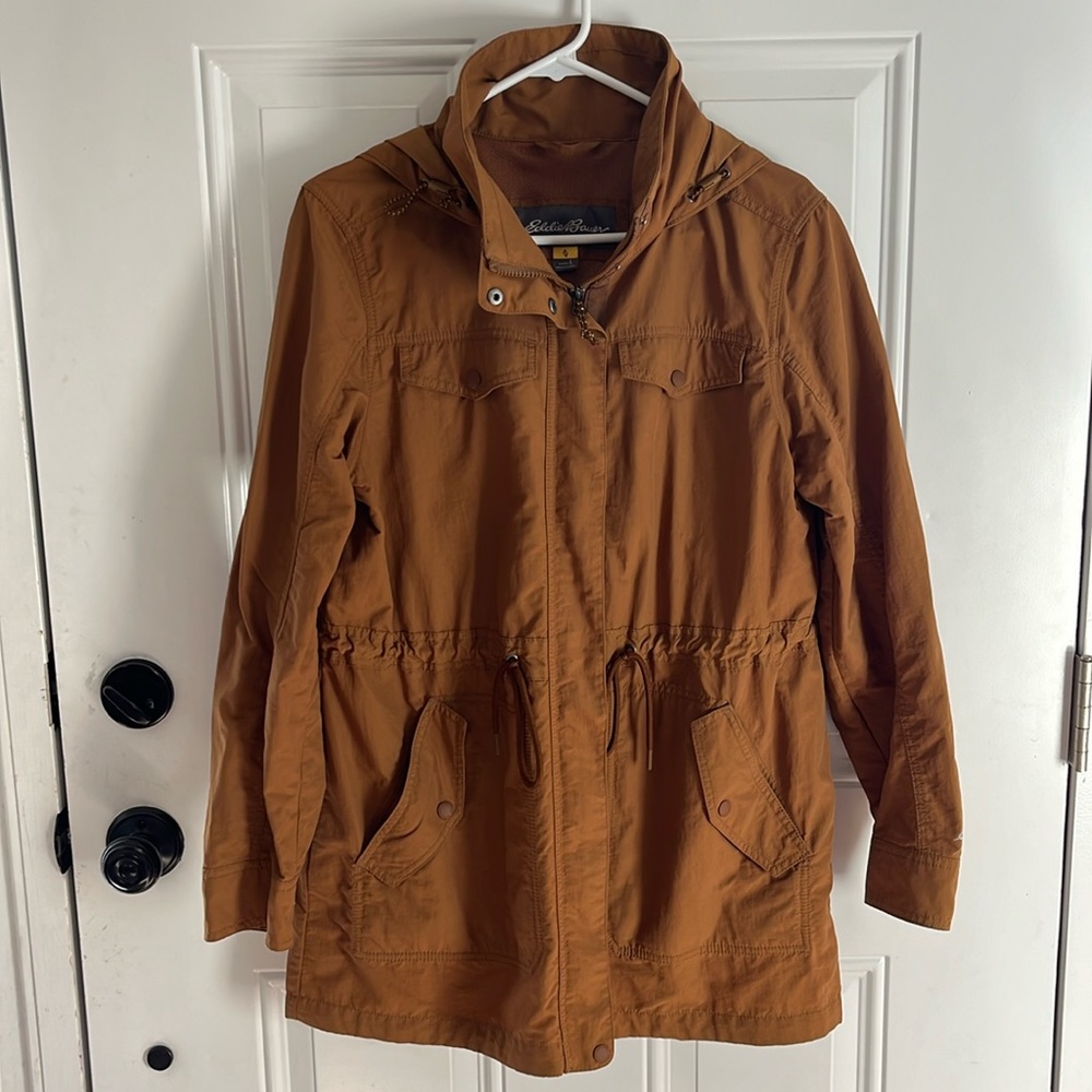 Eddie Bauer Trench Jacket-Tan-Large